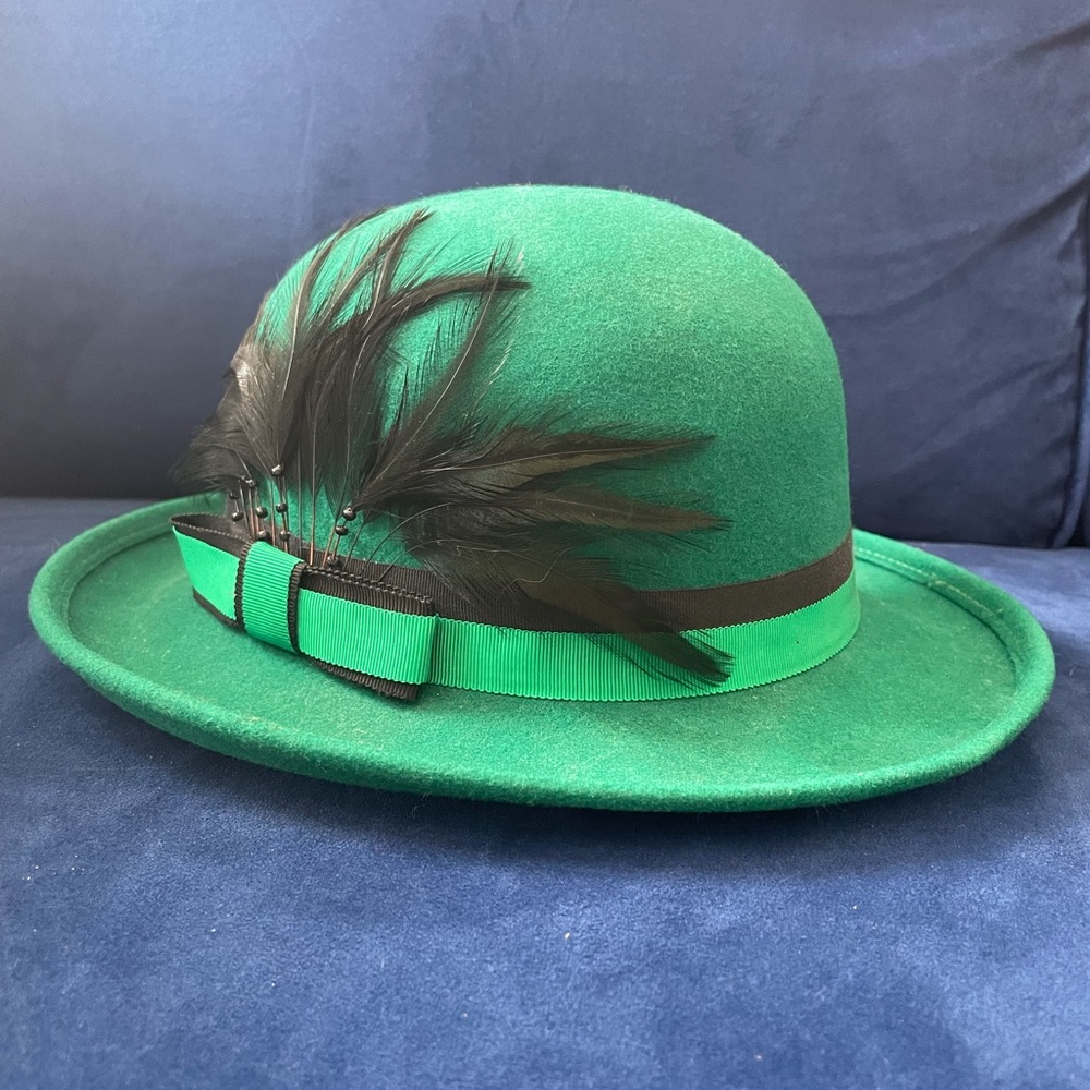Vintage Green Doeskin Felt Hat
